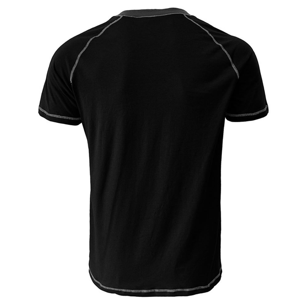 YESFASHION Men Shirts Henley Color Matching T-shirt