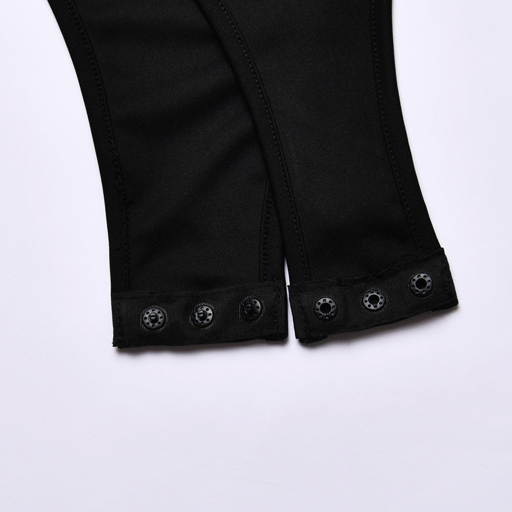 YESFASHION Women Slim Fit Bodysuit Square Neck Shirt Fashion Sexy Backless Tops