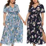 YESFASHION Summer Plus Size Women Dress Bohemian Slit Long Skirt