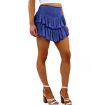 YESFASHION Solid Color Lotus Leaf Hem All-match Skirt Pants