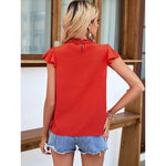 YESFASHION Solid Color Loose-fitting Pullover Wood Ear Sleeveless Tops