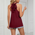 YESFASHION Summer Solid Color Halter Neck Strappy Vest Tops