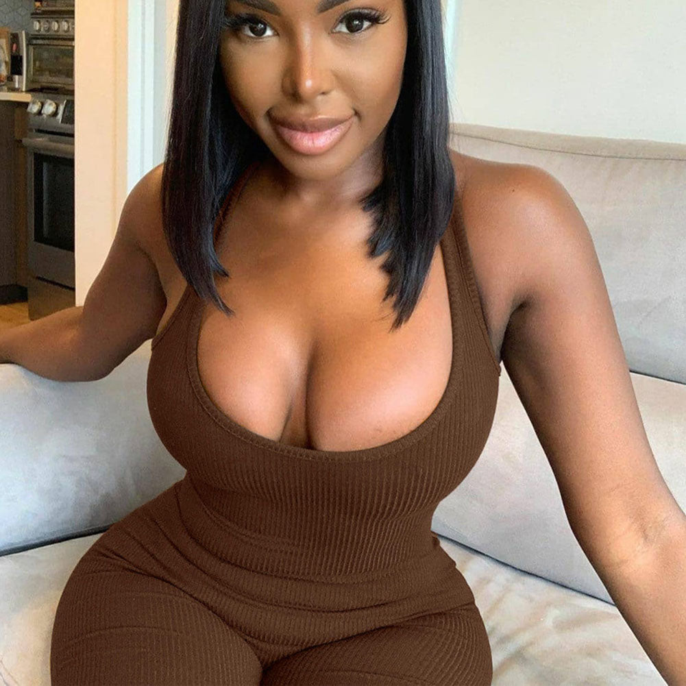 YESFASHION Solid Sexy Backless Halter Short Tracksuit Pants