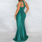 YESFASHION Sexy Slash Neck One Shoulder Strap Slit Dress