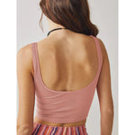 YESFASHION Women Sexy Round Neck Sleeveless Crop Ribbed Knit Tank Tops