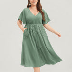 YESFASHION Plus Size Women Fashion Elegant Dress