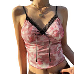YESFASHION Women Sexy Lace Camisole Bowknot V-neck Vest Tank Tops