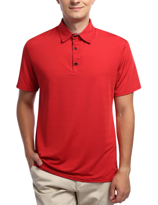 YESFASHION Men's Golf Polo Short Sleeve Collared Shirt