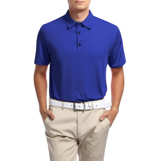 YESFASHION Men's Golf Polo Short Sleeve Collared Shirt Blue