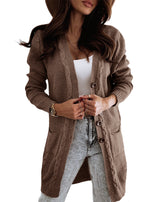 Women's Long Sleeve Cable Knit Cardigan Sweater